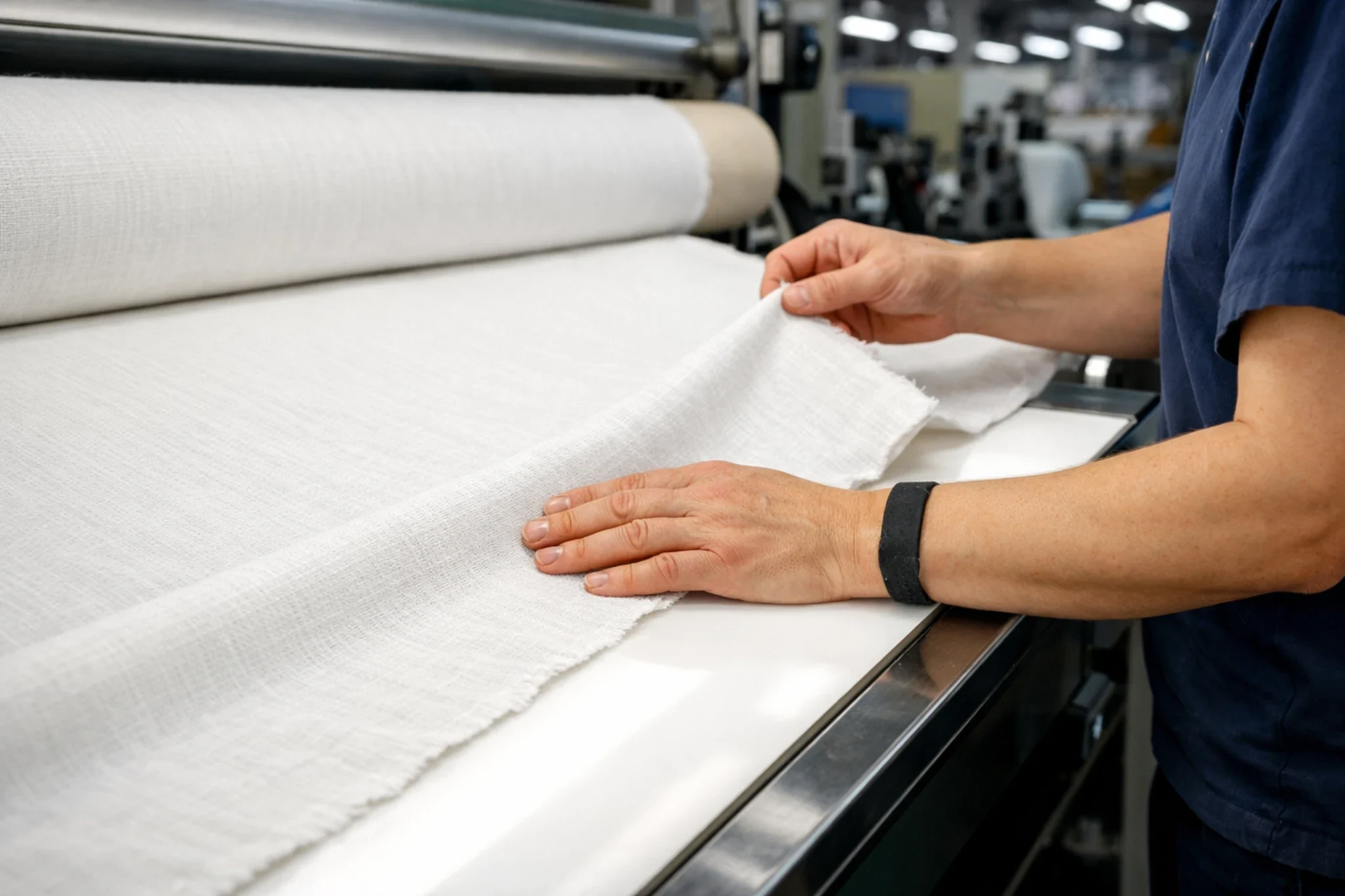 Fabric quality inspection during clothing production process
